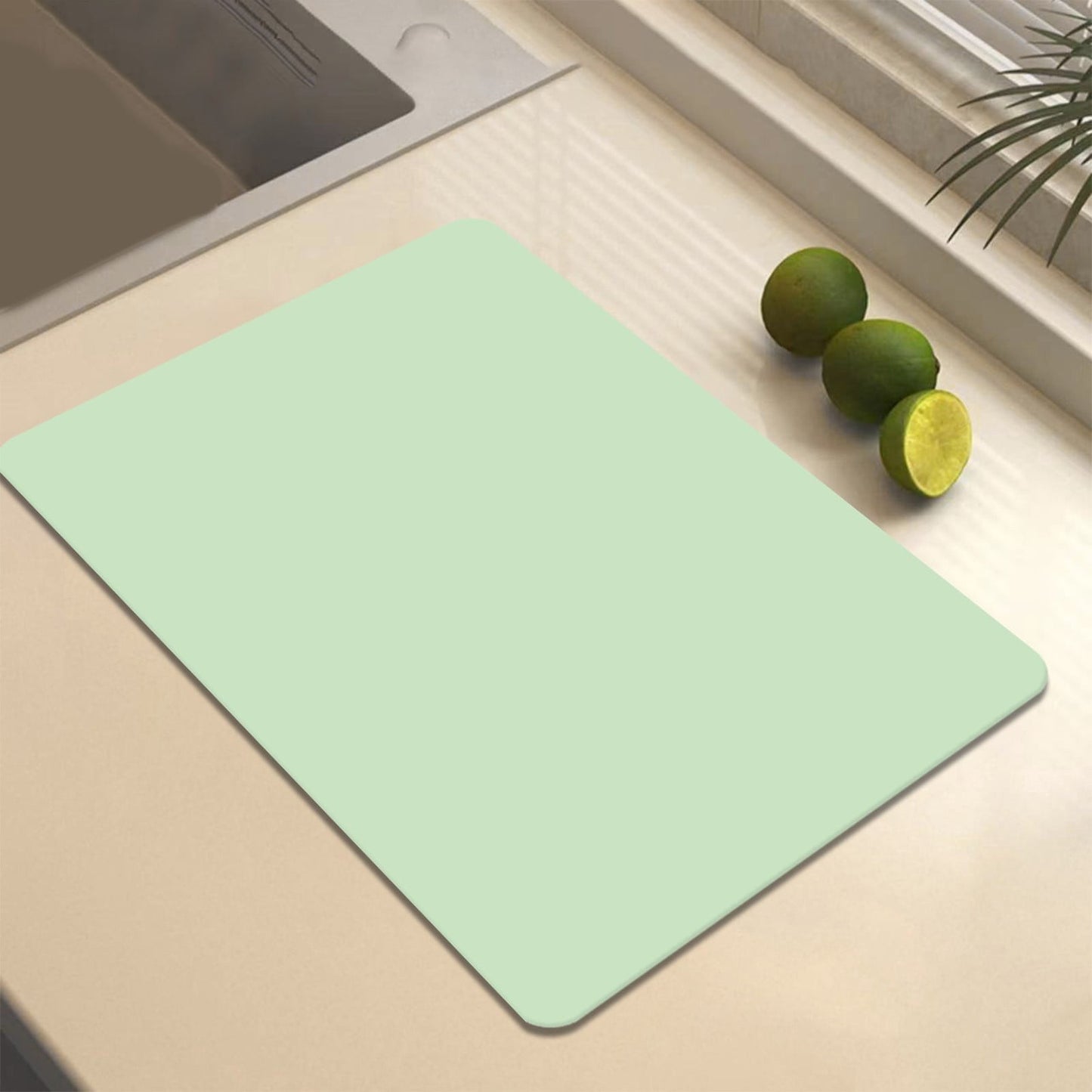 Clearance Under $1 Boovnll Dish Drying Mat, 12x16" High Absorbent & Soft Dish Drainer, Diatomite Drying Matt Kitchen Counter for Kitchen Countertops, Sinks, Draining Racks, Drying Mat Green