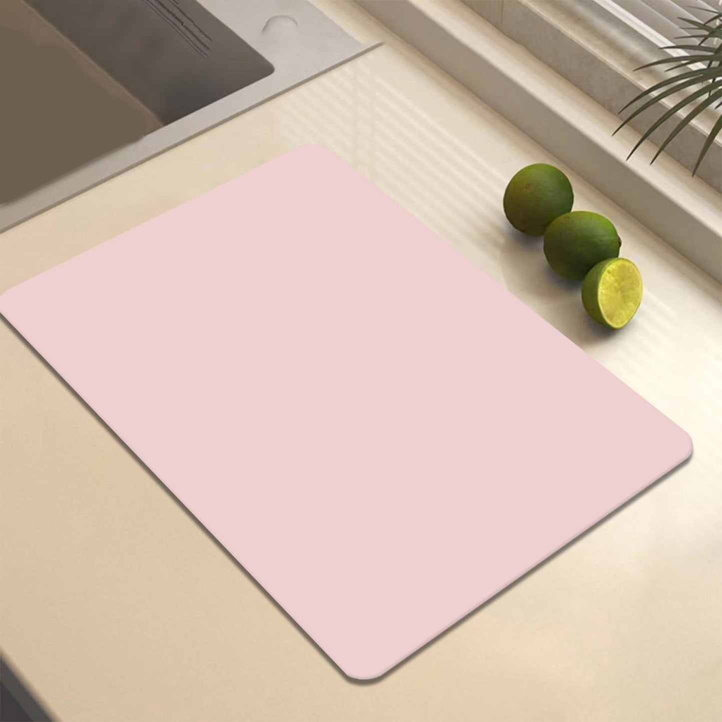 Clearance Under $1 Boovnll Dish Drying Mat, 12x16" High Absorbent & Soft Dish Drainer, Diatomite Drying Matt Kitchen Counter for Kitchen Countertops, Sinks, Draining Racks, Drying Mat Hot Pink