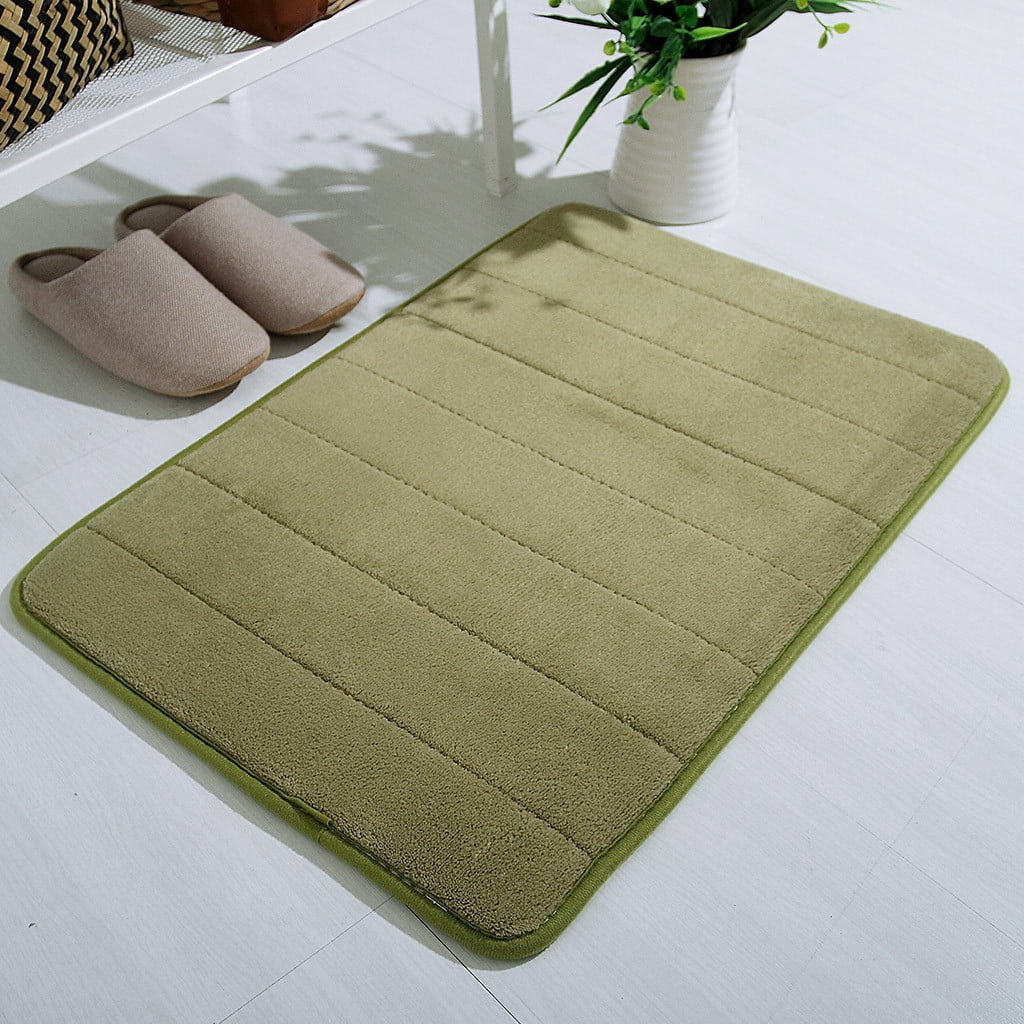 Dmlowu Bathroom Rugs - Ultra Absorbent Non-Slip Floor Bath Mat, Super Soft Shower Mat for Bath Tub, Machine Washable 16x24" (Brown) #A-Green