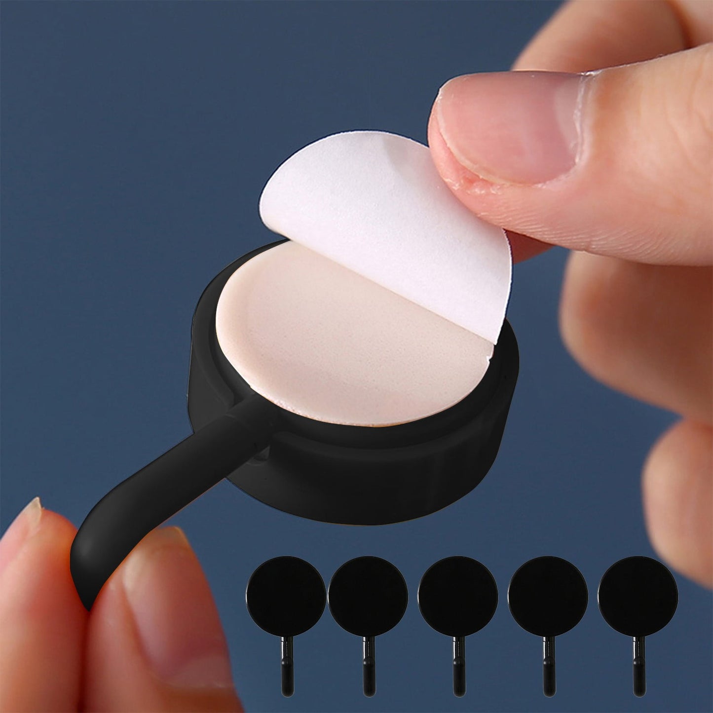 Clearance! PALIFEUR 12 Pcs Wall Hooks for Hanging, Circle Heavy Duty Hook, Self Adhesive Waterproof Transparent Towel Hooks, Adhesive Hooks for Bathroom Kitchen Home Wall Black