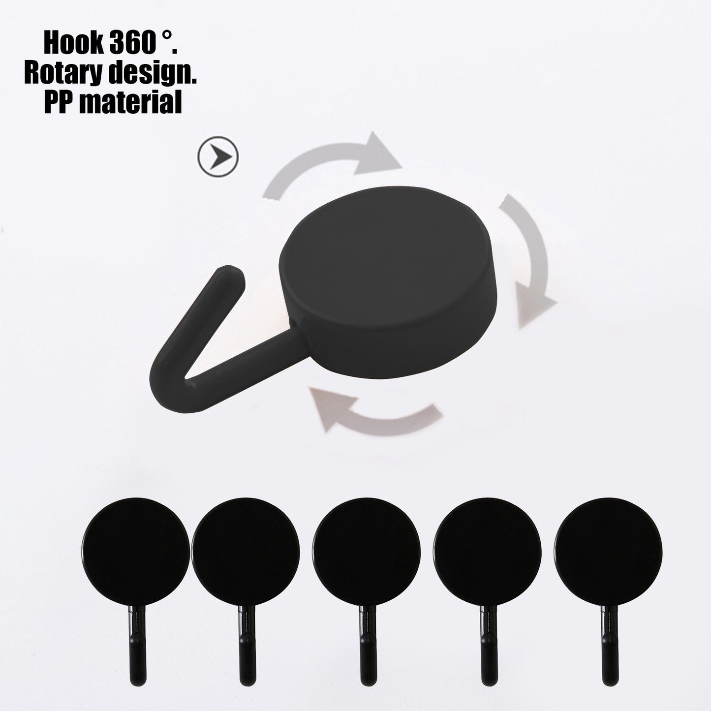 Clearance! PALIFEUR 12 Pcs Wall Hooks for Hanging, Circle Heavy Duty Hook, Self Adhesive Waterproof Transparent Towel Hooks, Adhesive Hooks for Bathroom Kitchen Home Wall Black