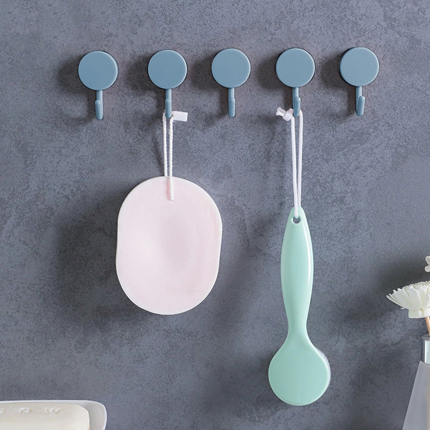 Clearance! PALIFEUR 12 Pcs Wall Hooks for Hanging, Circle Heavy Duty Hook, Self Adhesive Waterproof Transparent Towel Hooks, Adhesive Hooks for Bathroom Kitchen Home Wall White
