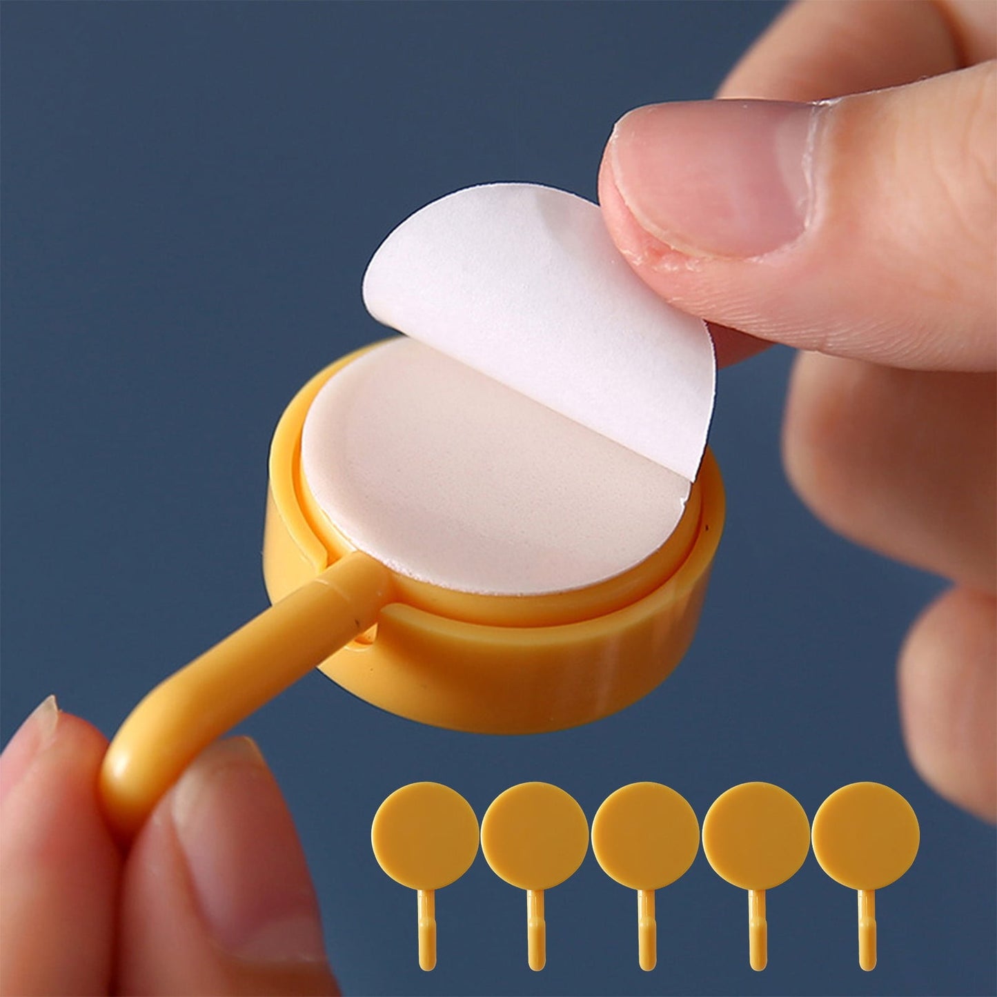 Clearance! PALIFEUR 12 Pcs Wall Hooks for Hanging, Circle Heavy Duty Hook, Self Adhesive Waterproof Transparent Towel Hooks, Adhesive Hooks for Bathroom Kitchen Home Wall Yellow