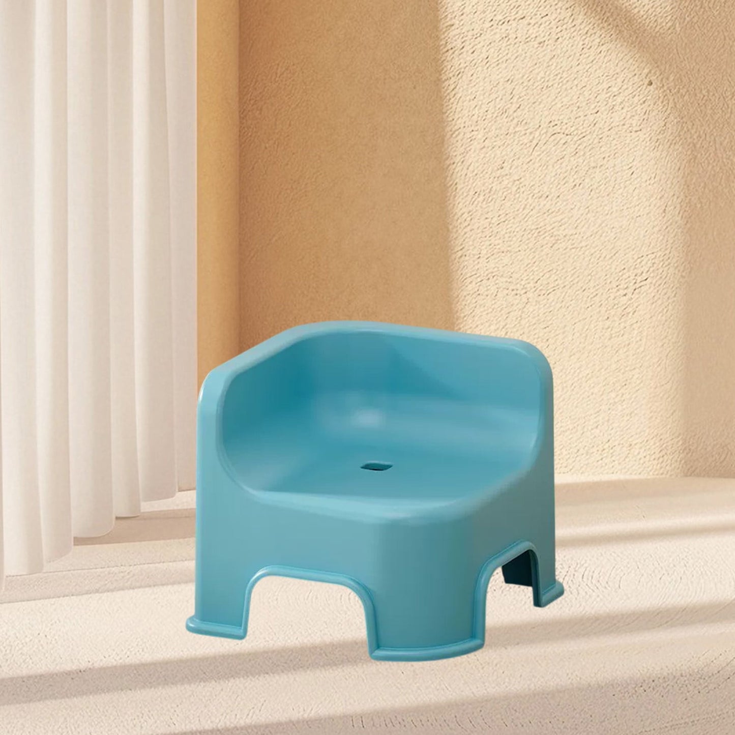 Wzzjkit Bathroom Small Stool Plastic Stool Children's Stool Home Stepping Non Slip Thickened Plastic Stool Baby Low Stool Bathing Stool Blue