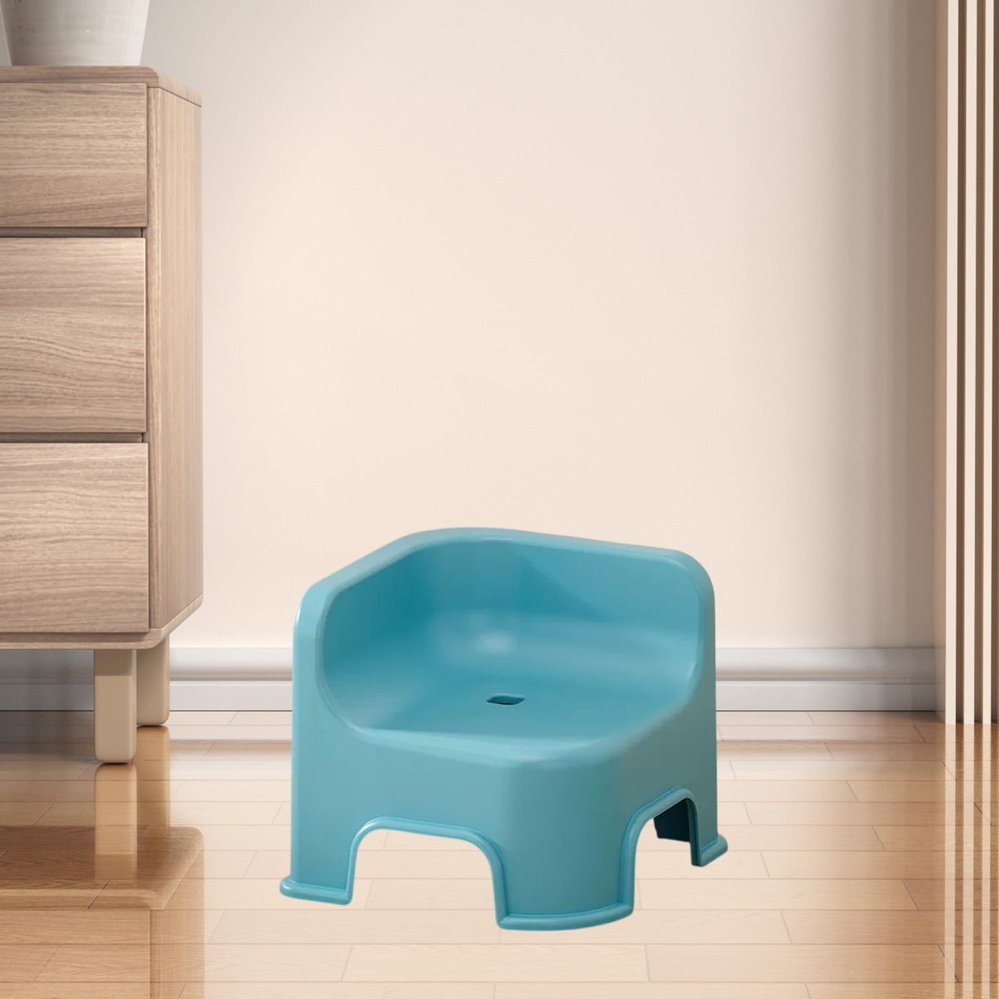Wzzjkit Bathroom Small Stool Plastic Stool Children's Stool Home Stepping Non Slip Thickened Plastic Stool Baby Low Stool Bathing Stool Blue