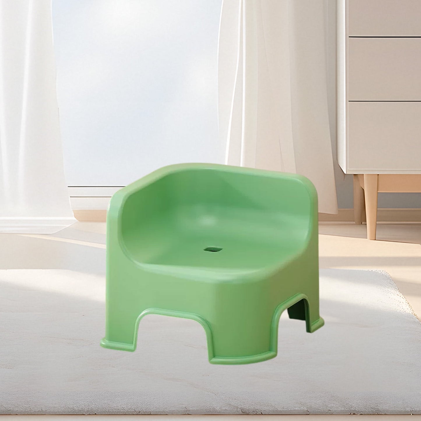 Wzzjkit Bathroom Small Stool Plastic Stool Children's Stool Home Stepping Non Slip Thickened Plastic Stool Baby Low Stool Bathing Stool Green