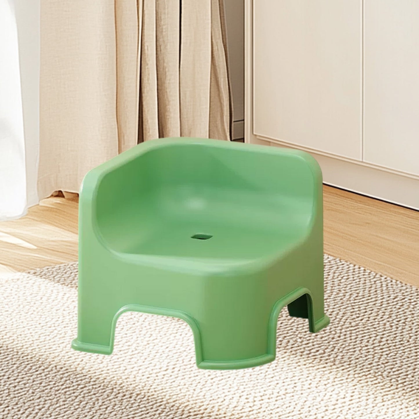 Wzzjkit Bathroom Small Stool Plastic Stool Children's Stool Home Stepping Non Slip Thickened Plastic Stool Baby Low Stool Bathing Stool Green