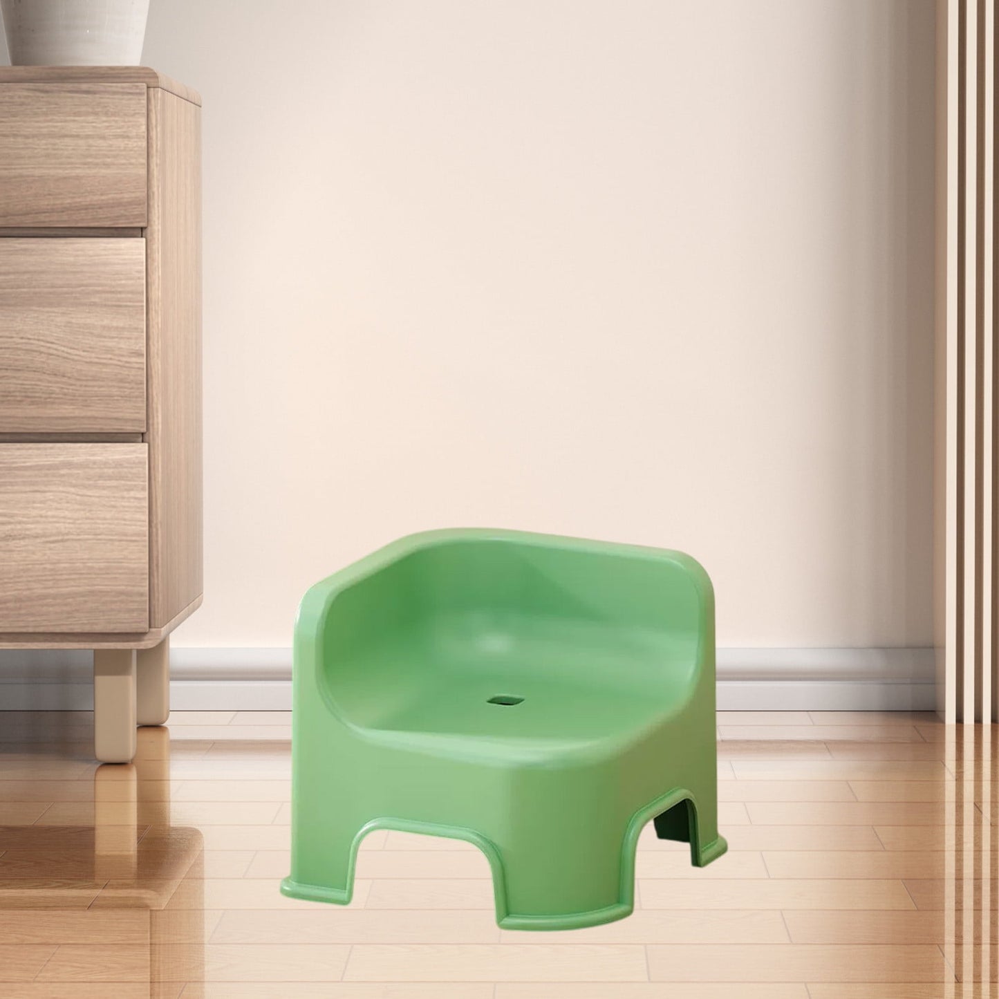 Wzzjkit Bathroom Small Stool Plastic Stool Children's Stool Home Stepping Non Slip Thickened Plastic Stool Baby Low Stool Bathing Stool Green