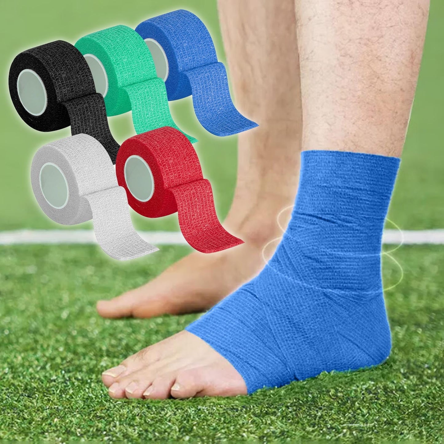 Tyidzon 3 Rolls Kinesiology Tape, 3 Colors 1 Inch x 14.8 Feet Athletic Tape, Elastic Muscle Tape, Sports Tape, Thumb, Finger, Wrist, Ankle, Knee Tape for Exercise and Daily Use Red