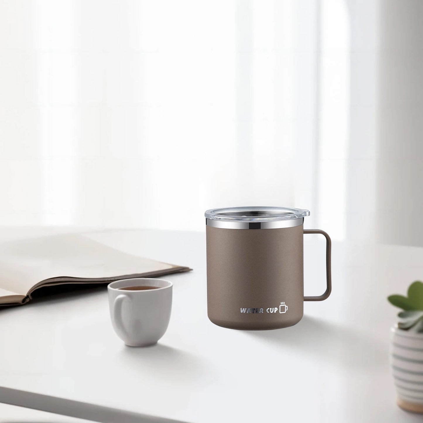 Insulated Coffee Mug with Handle & Lid - 17oz Stainless Steel Travel Tumbler, Double Wall Vacuum (Black) by PALIFEUR 07_【Extended保温】 24-Hour Temperature Retention Coffee Cup