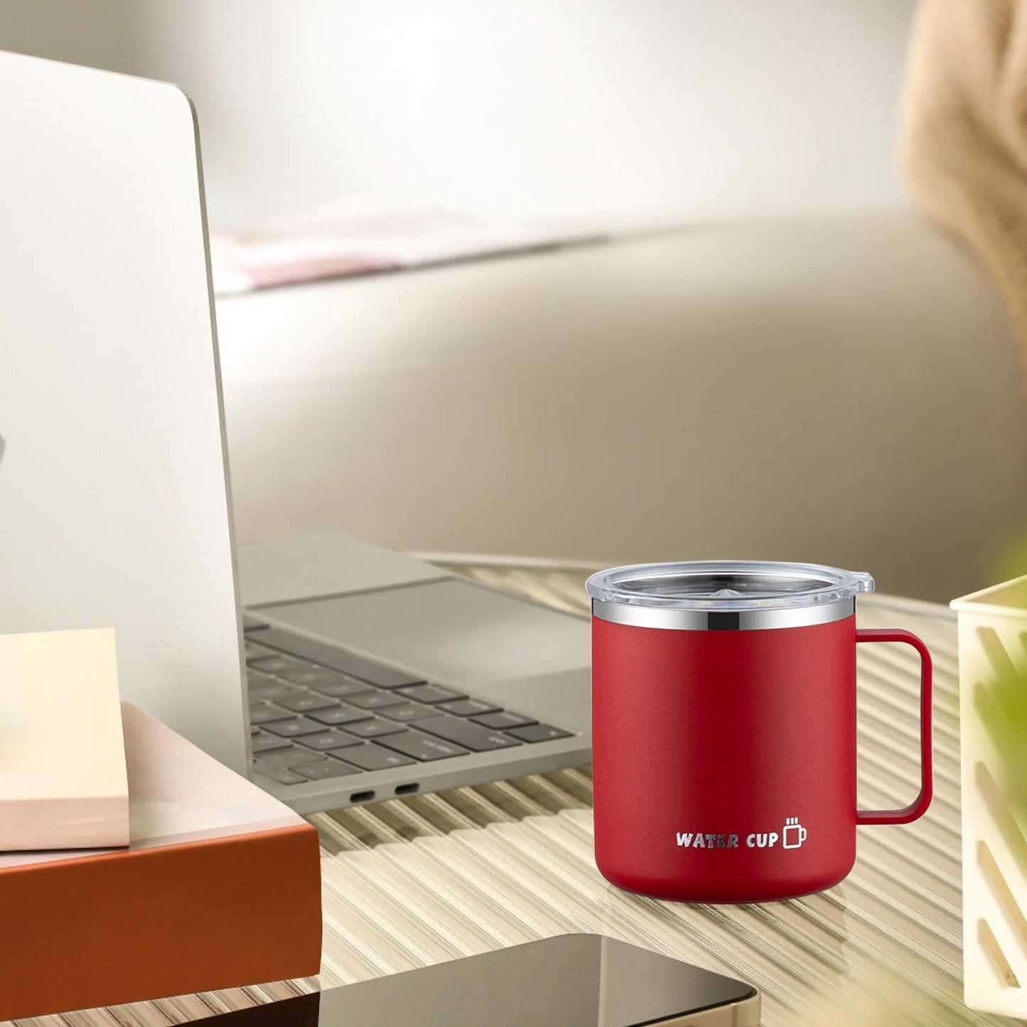 Insulated Coffee Mug with Handle & Lid - 17oz Stainless Steel Travel Tumbler, Double Wall Vacuum (Black) by PALIFEUR 08_【Leak-Proof Upgrade】 360° Spill-Proof Sealed Coffee Mug