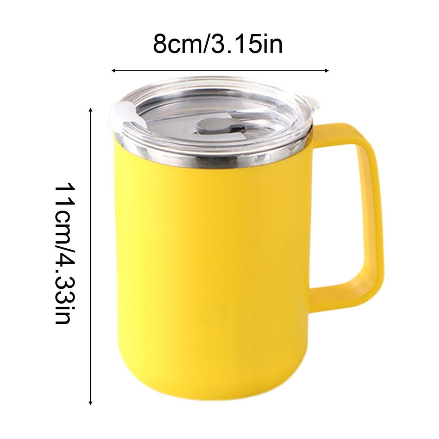 Insulated Coffee Mug with Handle & Lid - 17oz Stainless Steel Travel Tumbler, Double Wall Vacuum (Black) by PALIFEUR 26_【Certified Quality】 International Food Safety Certified Coffee Cup