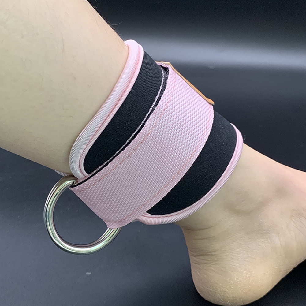 Billbianc Adjustable Polyester Ankle Straps for Cable Machine Kickbacks (2 Pack) Pink