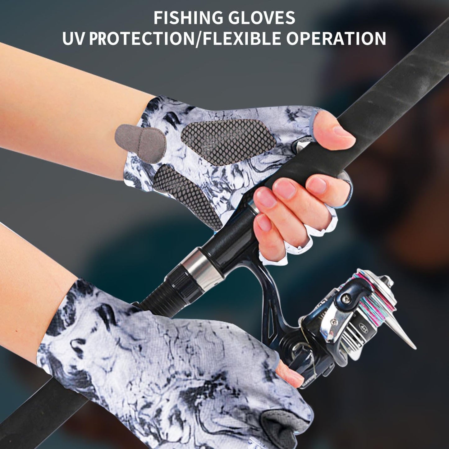 Gloves Clearance! JWDX Gloves, Sun Gloves Upf 50+ Fishing Gloves Fingerless Sun Fishing Gloves Men/Women for Kayaking Hiking Paddling Driving White