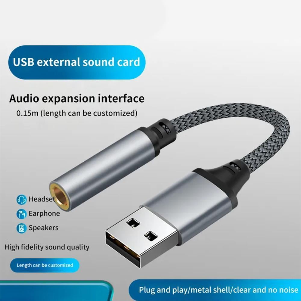 Wmool Usb To 3.5Mm Jack Audio Adapter,External Sound Card Usb-A To Audio Jack
