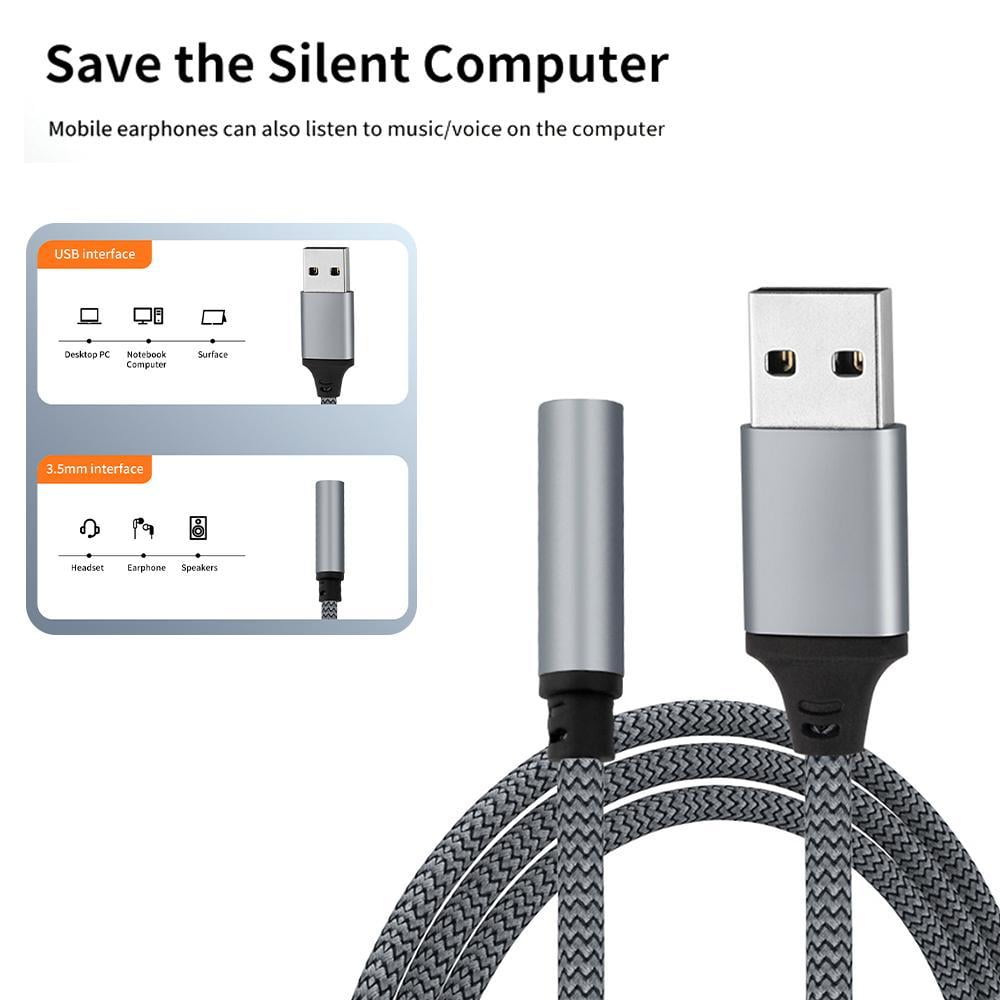Wmool Usb To 3.5Mm Jack Audio Adapter,External Sound Card Usb-A To Audio Jack