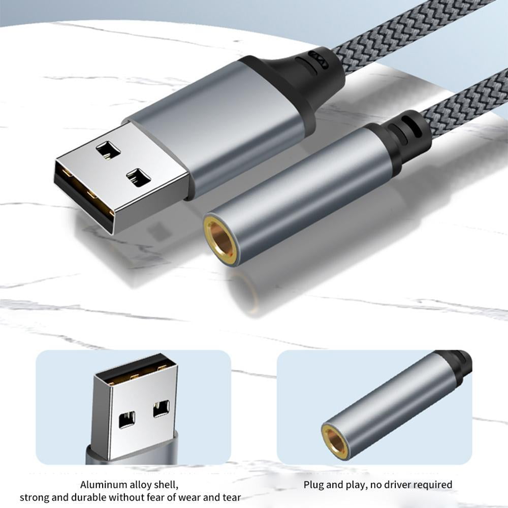 Wmool Usb To 3.5Mm Jack Audio Adapter,External Sound Card Usb-A To Audio Jack