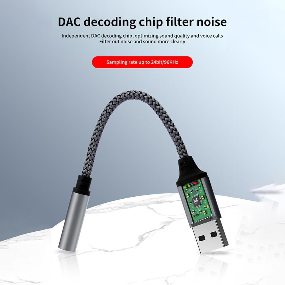 Wmool Usb To 3.5Mm Jack Audio Adapter,External Sound Card Usb-A To Audio Jack