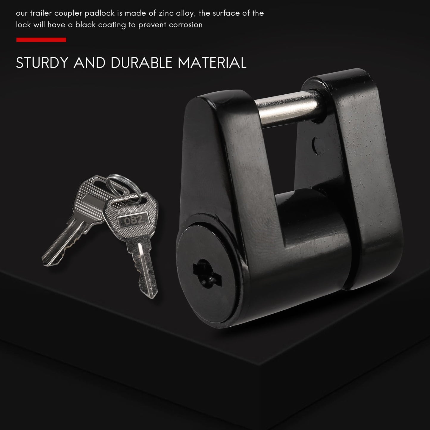2 Set Trailer Hitch Coupler Lock Trailer Coupler Padlock 1/4 Inch Hitch Pin 3/4 Coupler Span for Truck Trailer RV Boat
