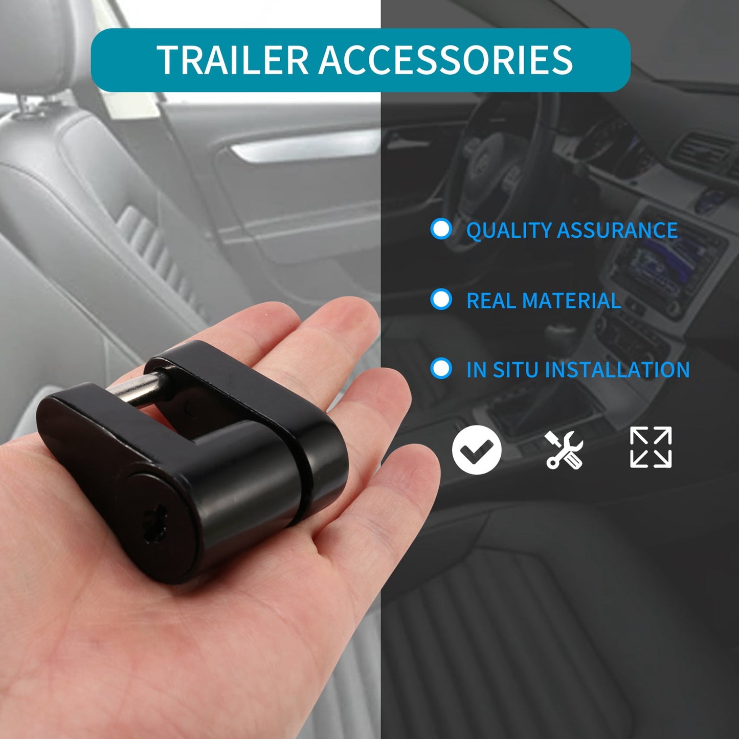 2 Set Trailer Hitch Coupler Lock Trailer Coupler Padlock 1/4 Inch Hitch Pin 3/4 Coupler Span for Truck Trailer RV Boat