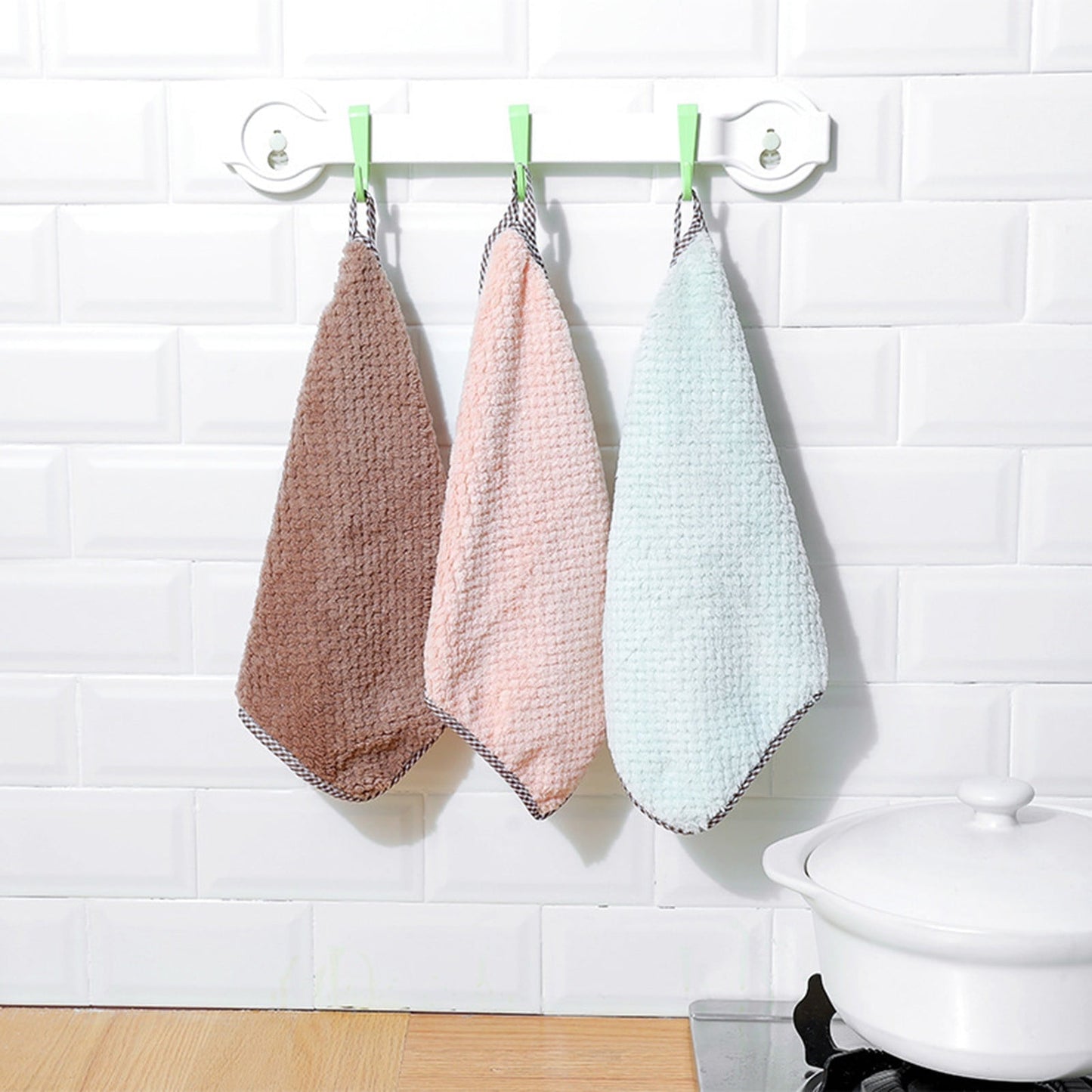 JWDX Wipes Clearance, 5Pcs Rag Dish Cloth Water Absorption Thickening Pot Washing Towel Table Home Kitchen Dishcloth Beige