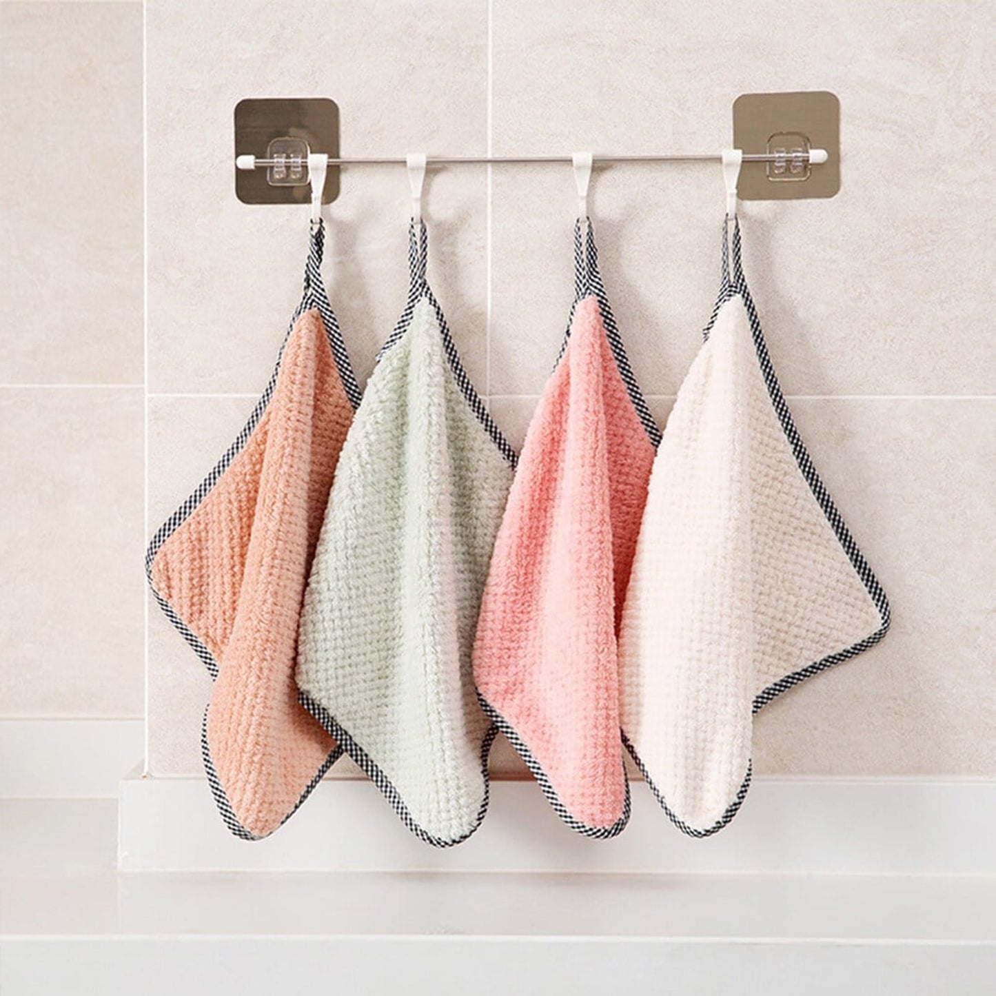 JWDX Wipes Clearance, 5Pcs Rag Dish Cloth Water Absorption Thickening Pot Washing Towel Table Home Kitchen Dishcloth Beige