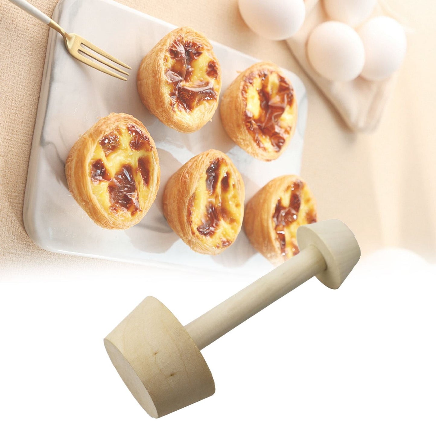 JWDX Cake Mould Clearance, Egg Mould Wooden Dough Mould Portable Egg Tray Mould Double Egg Mould As shown