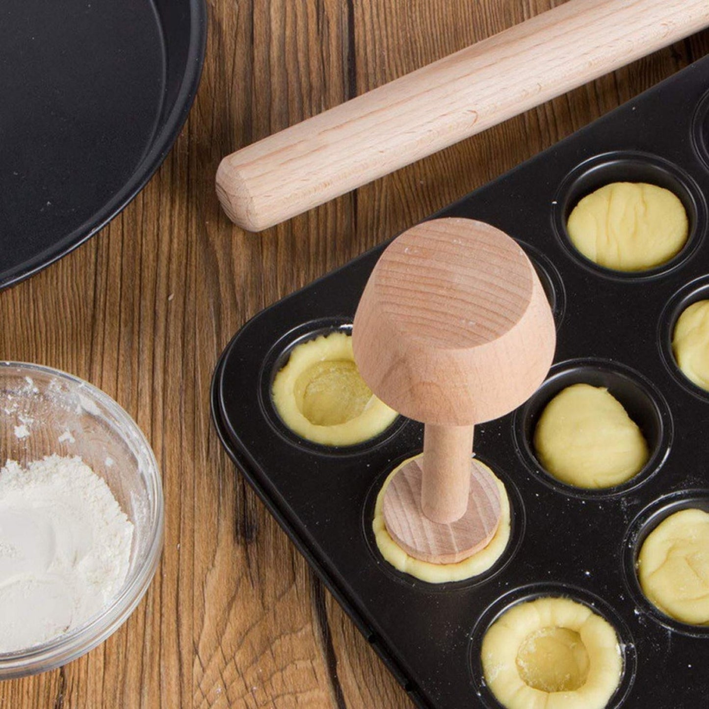 JWDX Cake Mould Clearance, Egg Mould Wooden Dough Mould Portable Egg Tray Mould Double Egg Mould As shown