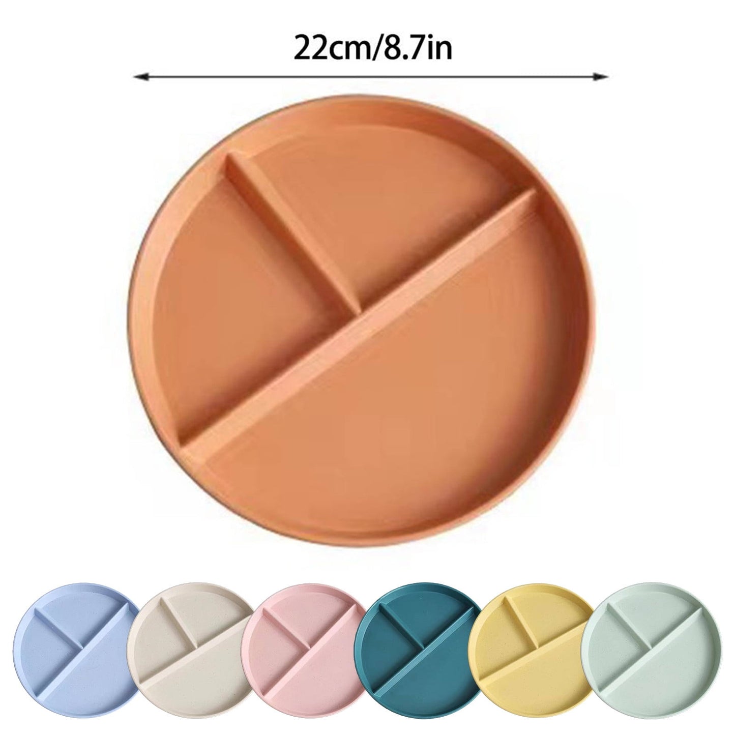 JWDX Tableware Clearance, Wheat Plates for Adults Reusable Dinnerware Set Kids Divided Plate Bariatric Plastic Salad Lunch Tray Microwave and Dishwasher GNA