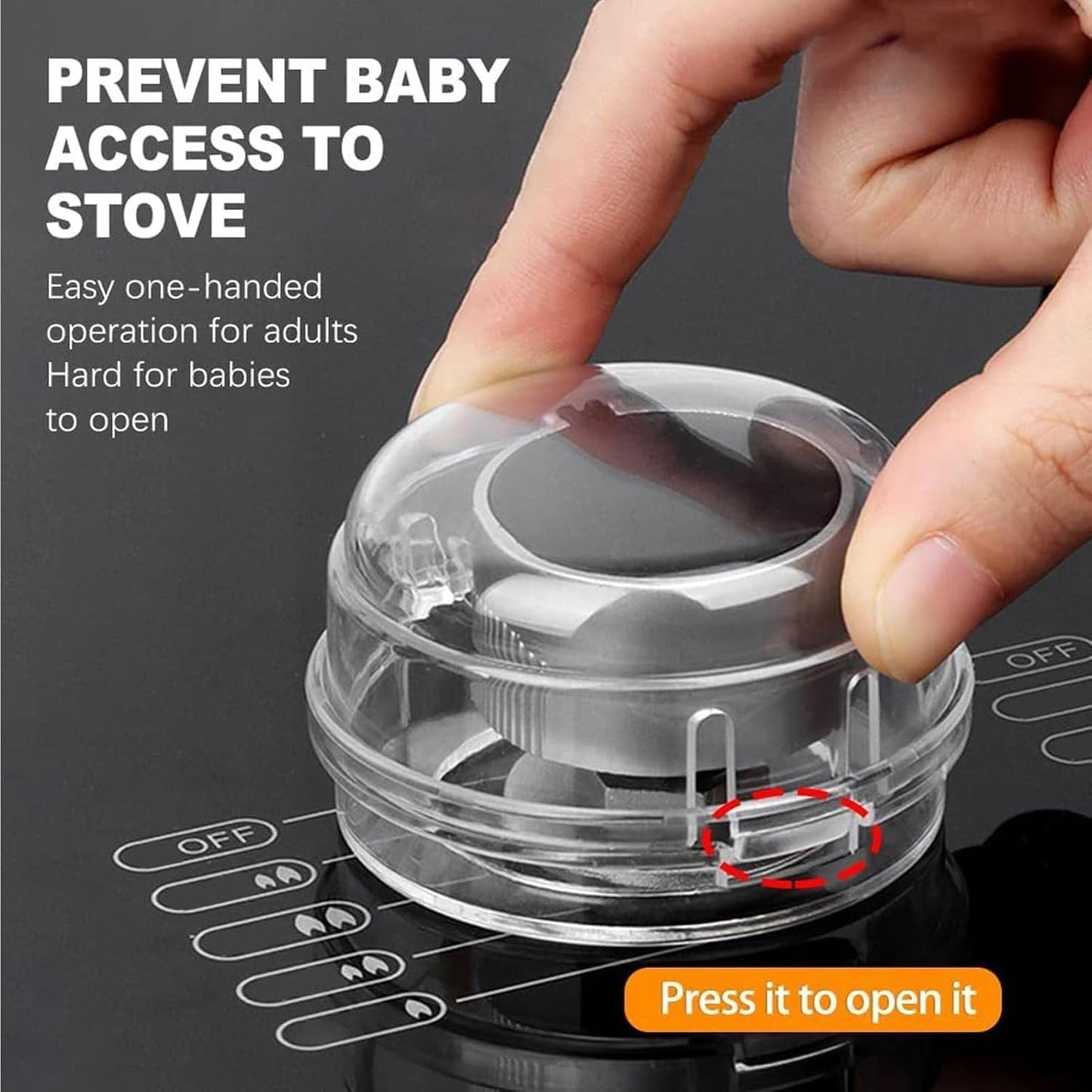 JWDX Closure Bags and Lids and Boxes Clearance, 5 Pack Stove Knob Covers for Child 2025 Knob Covers Child Stove Knob Covers with Adhesive Oven Knob Covers for Kids and From Turning on Stove Clear