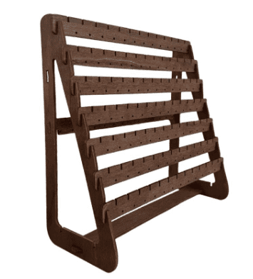 JWDX Rack Clearance, Earring Display Wood Earring Stand Organizer Stud Earrings Tower Jewelry Organizer Holder for Stud Hook Earrings Organizer Brown