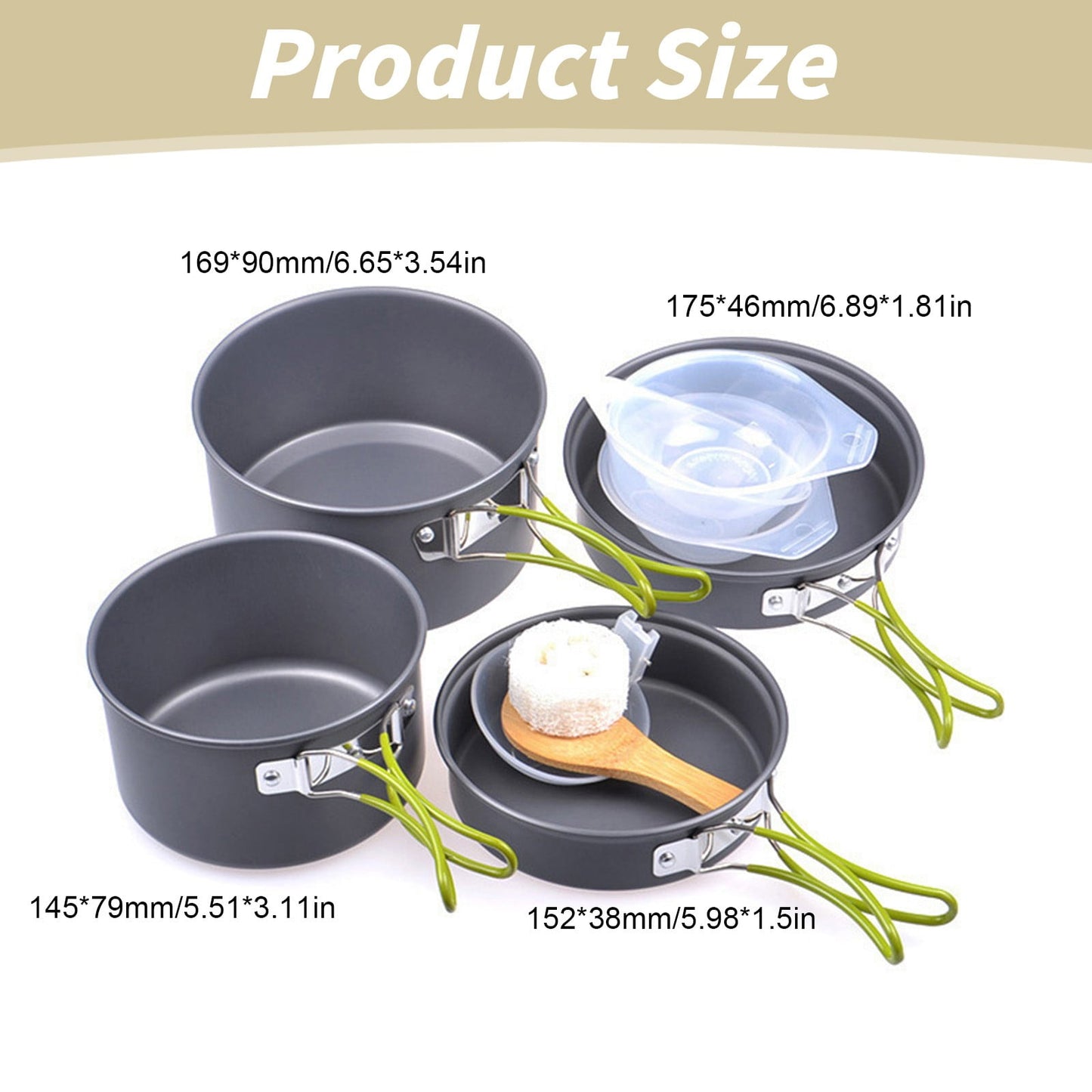 JWDX Cooking Utensils Clearance, Outdoor Camping Set Pot Cookware Picnic Pot Set Portable Alumina Heat Shielded Set Pot for 2 to 3 People As shown