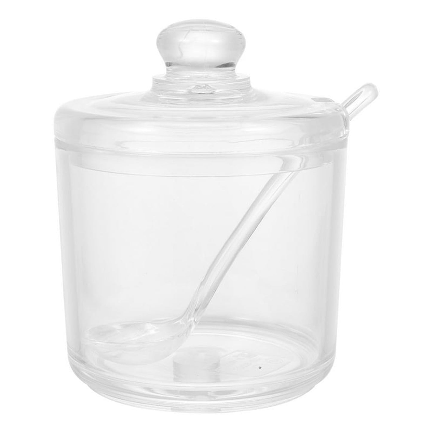 JWDX Seasoning Box Clearance, Clear Glass Sugar Bowl Set with Lid and Spoon A