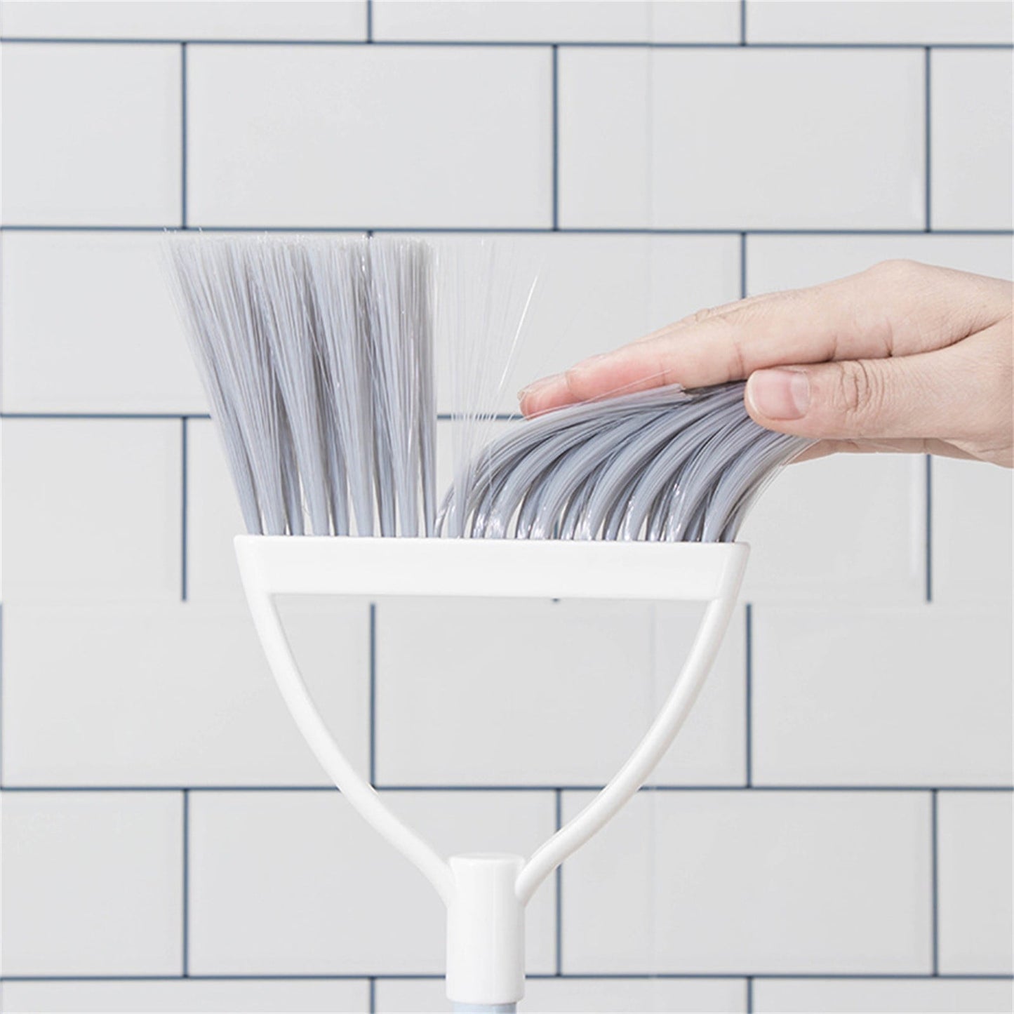 JWDX Cleaning Brush Clearance, Small and Dustpan Set Broomstick and Dust Pan Combo for Home Kitchen Room Kids Housework Cleaning Craft (White) As shown