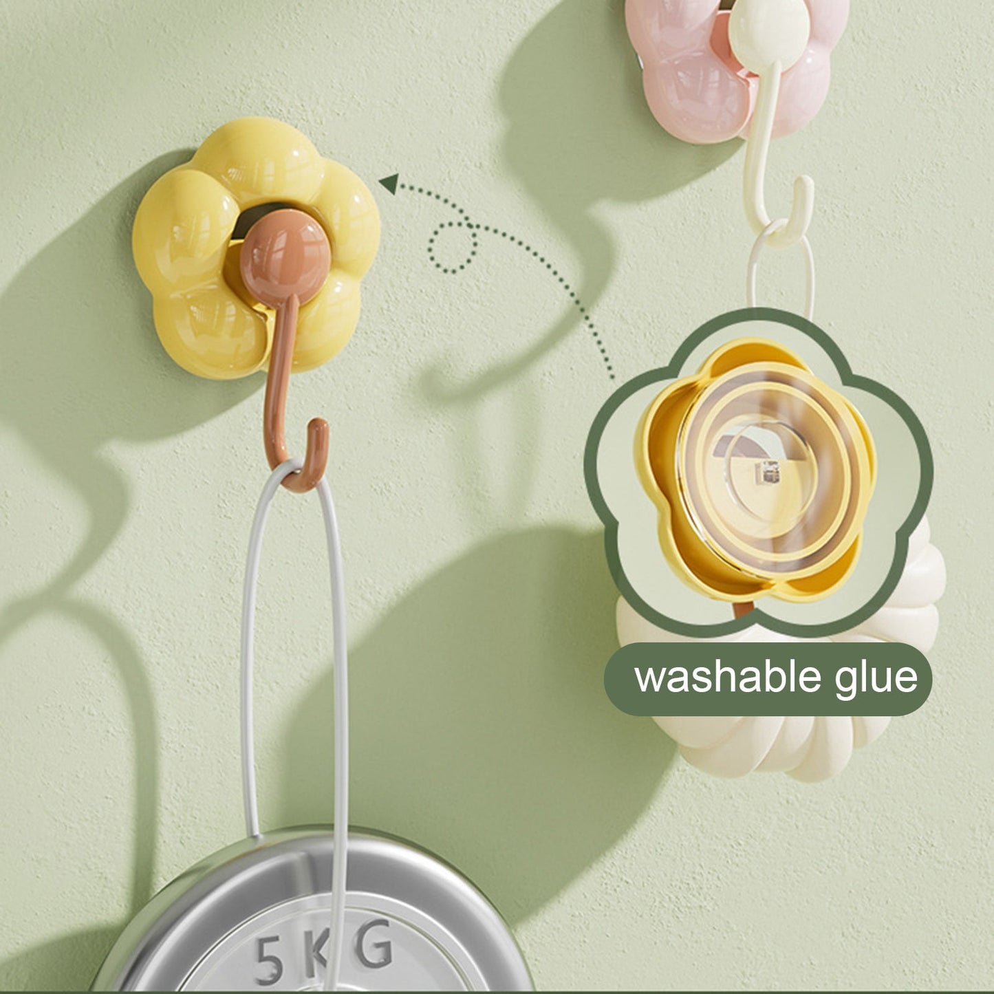 Clearance! JWDX Hooks, Traceless Hook, Sunflower Shaped Suction Cup Hooks for Hanging Without Drilling Leaving No Marks. Strong Vacuum Suction Hooks for Kitchen Living Room and Bathroom. Z4-Red