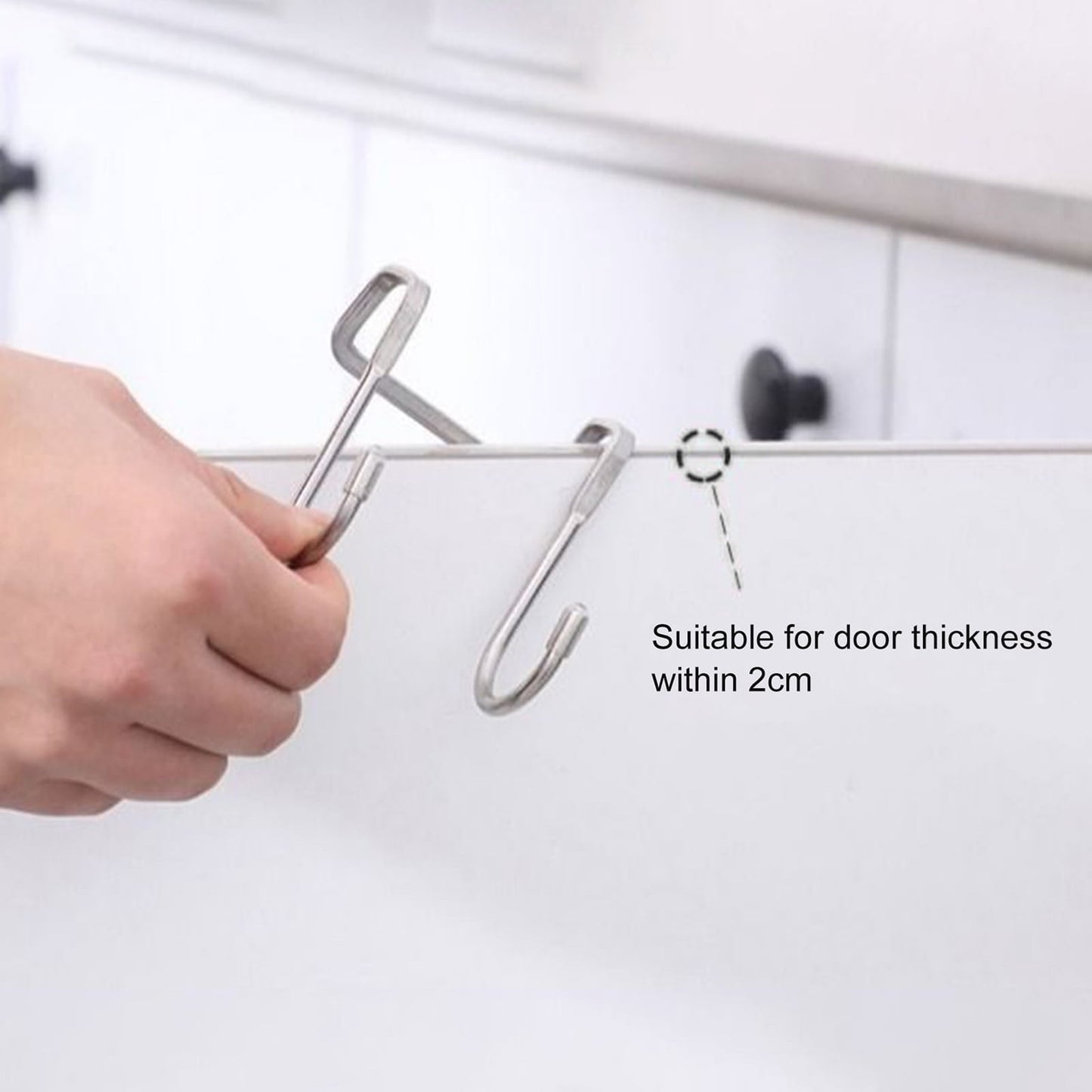 Jwdx 1 Hook Punch Over The Door Door Hanger Punching No Stainless Clothes Rack For Home One Size Silver