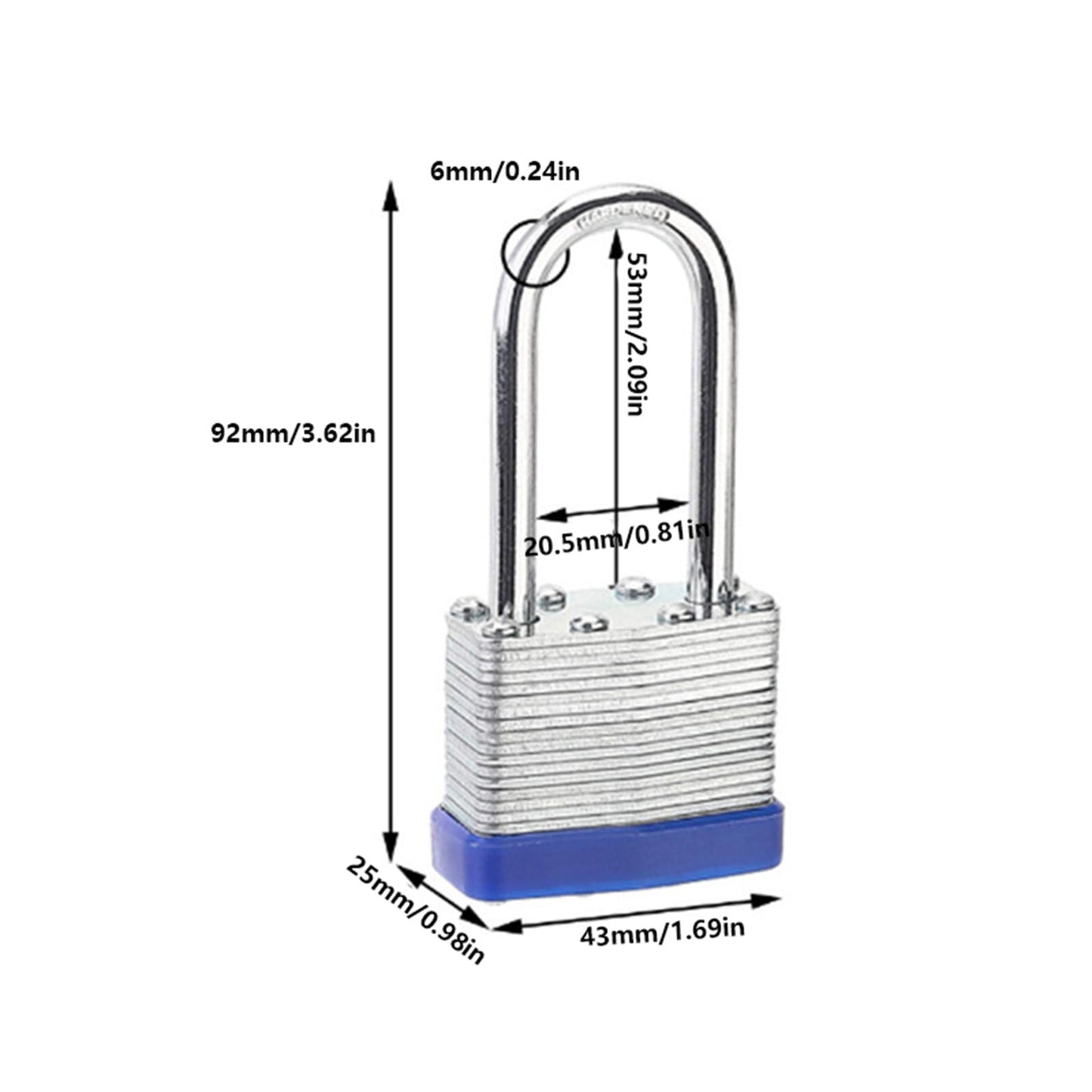 40Mm Thousand Layer Lock 2Pc 2X Dust Lock Laminated Key Lock 2 Same Key Padlocks Long 2 Pack JWDX One Size Silver