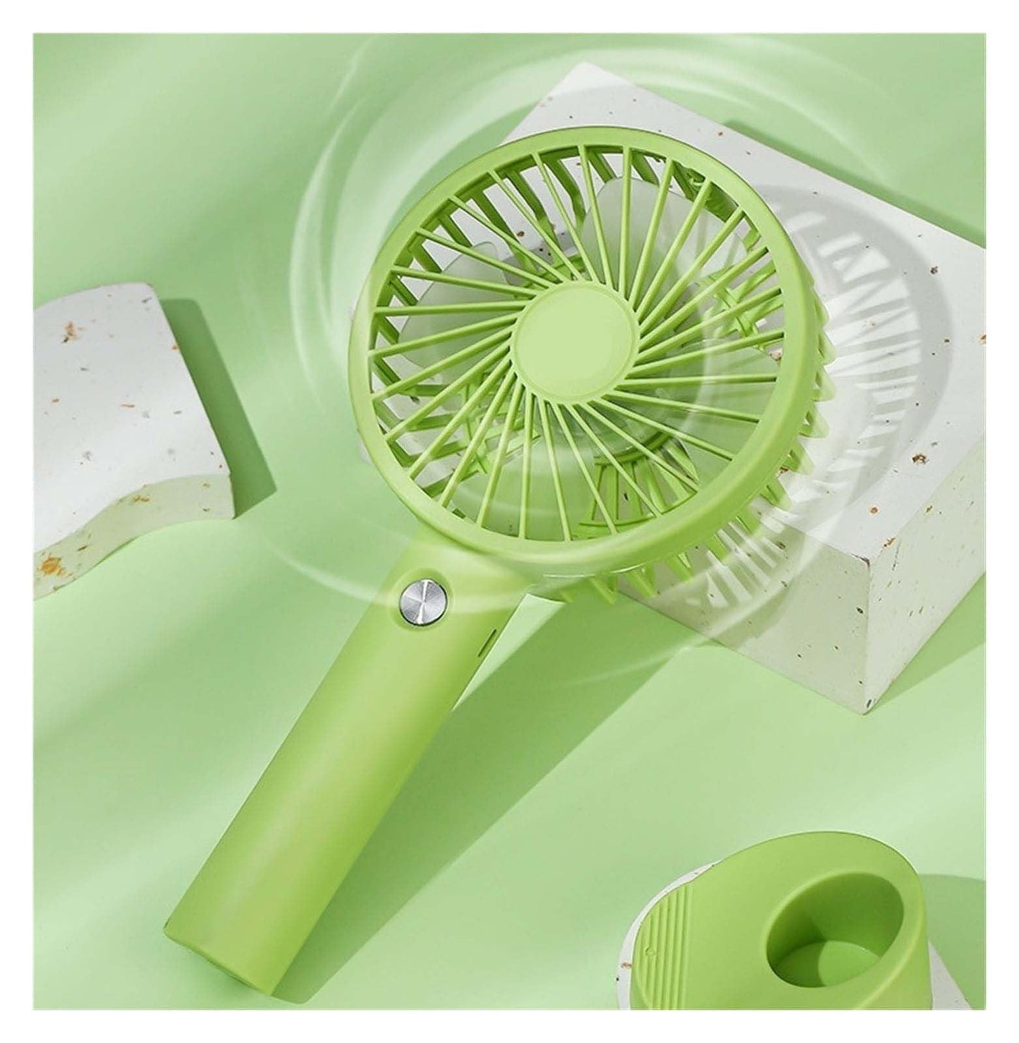 Mini Handheld Fan (White) Jwdx Portable Fan Powerful Handheld Fan Cute Design 3 Speed Personal Small Desk Fan with Base Lightweight Makeup Usb Rechargeable Fan for Stylish Travel Indoor Outdoo One Size C