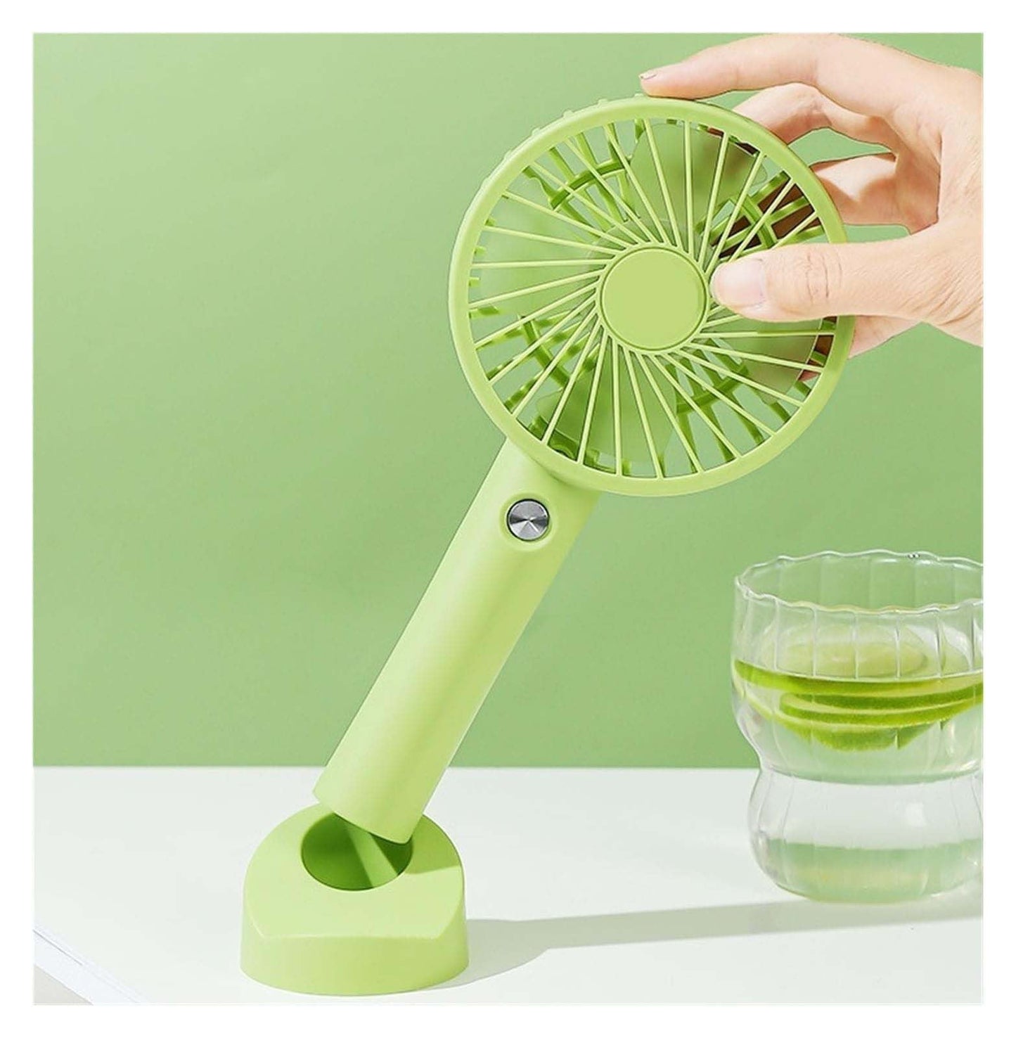 Mini Handheld Fan (White) Jwdx Portable Fan Powerful Handheld Fan Cute Design 3 Speed Personal Small Desk Fan with Base Lightweight Makeup Usb Rechargeable Fan for Stylish Travel Indoor Outdoo One Size Yellow