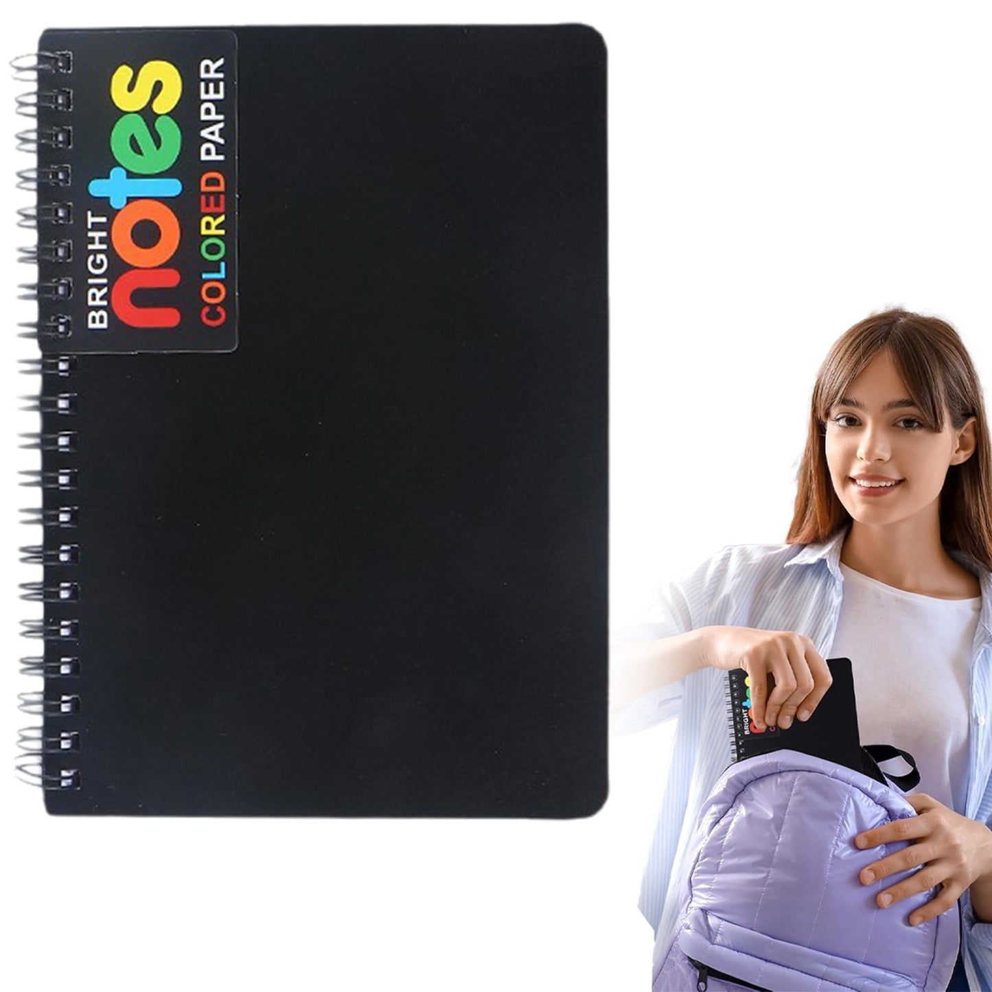 JWDX Hot Clearance! Notebooks Wirebound College Ruled Note Books Colored Lined Paper Perforated Notepad Memo Books Poly Cover Journaling Notebook 100 Sheets, 1 Notebook Notebook 100 Sheets Black