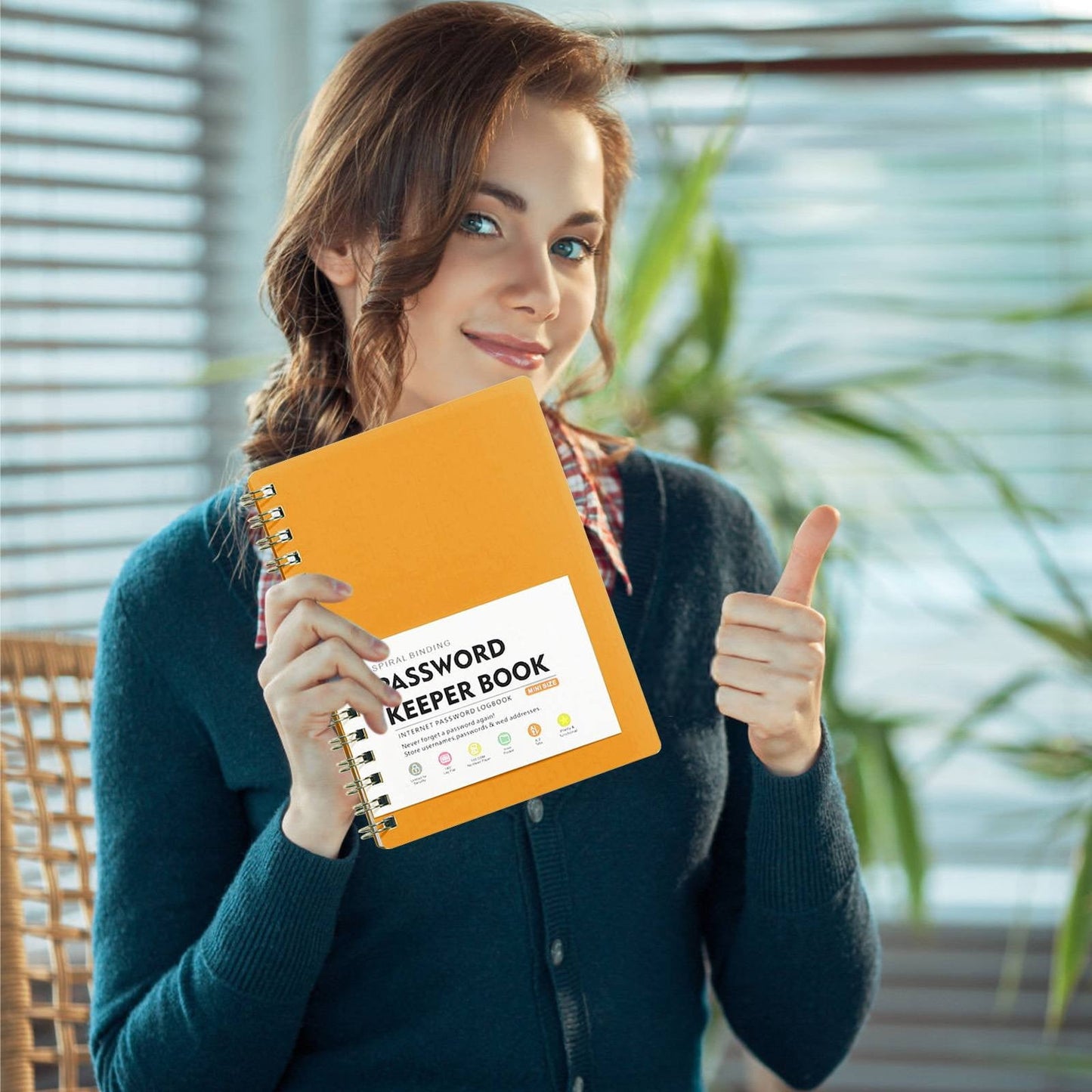 JWDX Hot Clearance! Password Book Password Book with Personal Alphabet Label Internet Address and Password Headquarters Password Log, A Spiral Code Book Spiral code book Orange