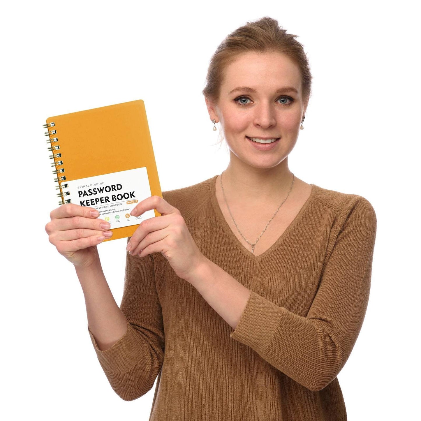 JWDX Hot Clearance! Password Book Password Book with Personal Alphabet Label Internet Address and Password Headquarters Password Log, A Spiral Code Book Spiral code book Orange