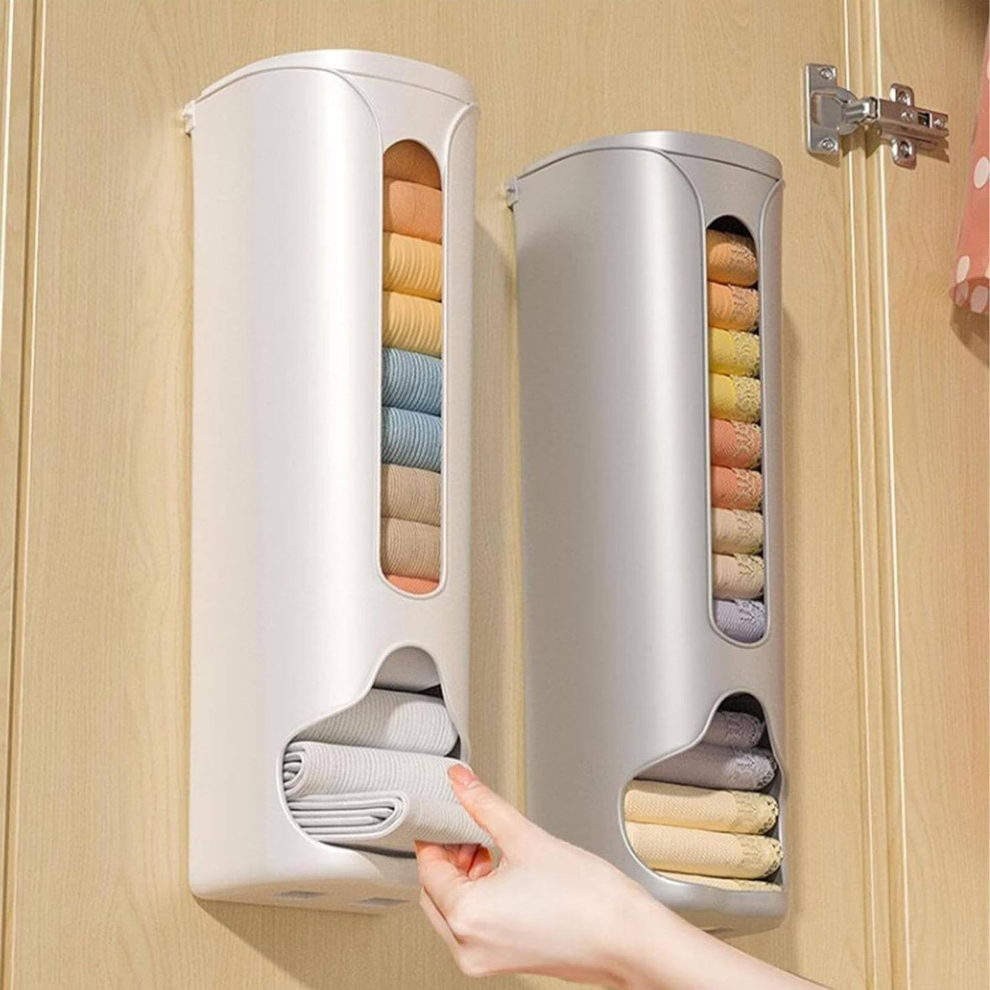 1 Storage Box Grocery Bag Holder Wall Mount Garbage Storage Bag Dispenser Hanging Can with Cover Kitchen Bag Holder Dispenser for Bags One Size A