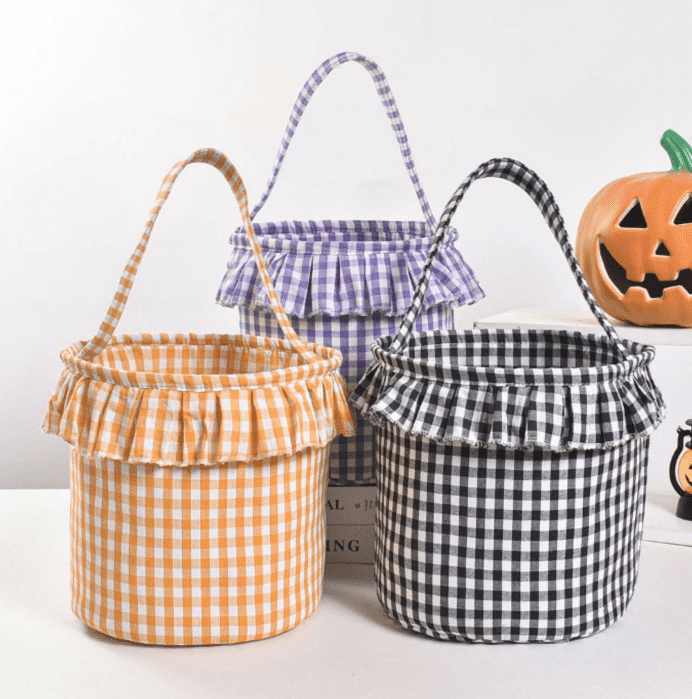 Small Wall-Mounted Kitchen Storage Basket, Hanging Storage Wicker Baskets Wall Mounted Woven Hanging Basket Wicker Small Basket with Handle Wicker Basket with Handle Small Basket Organizer Black and White Checkered Easter Canvas Egg Basket