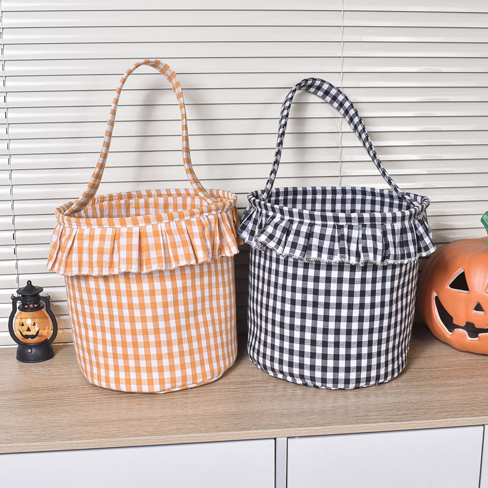 Small Wall-Mounted Kitchen Storage Basket, Hanging Storage Wicker Baskets Wall Mounted Woven Hanging Basket Wicker Small Basket with Handle Wicker Basket with Handle Small Basket Organizer Black and White Checkered Easter Canvas Egg Basket