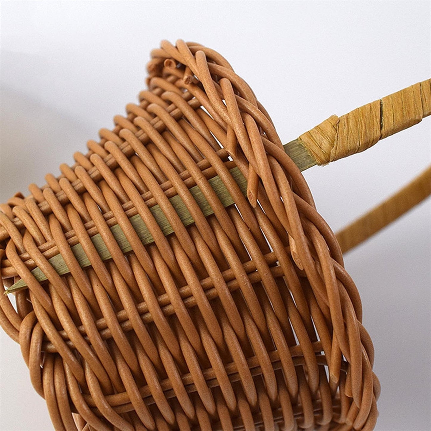 Small Wall-Mounted Kitchen Storage Basket, Hanging Storage Wicker Baskets Wall Mounted Woven Hanging Basket Wicker Small Basket with Handle Wicker Basket with Handle Small Basket Organizer Brown Wedding Flower Basket