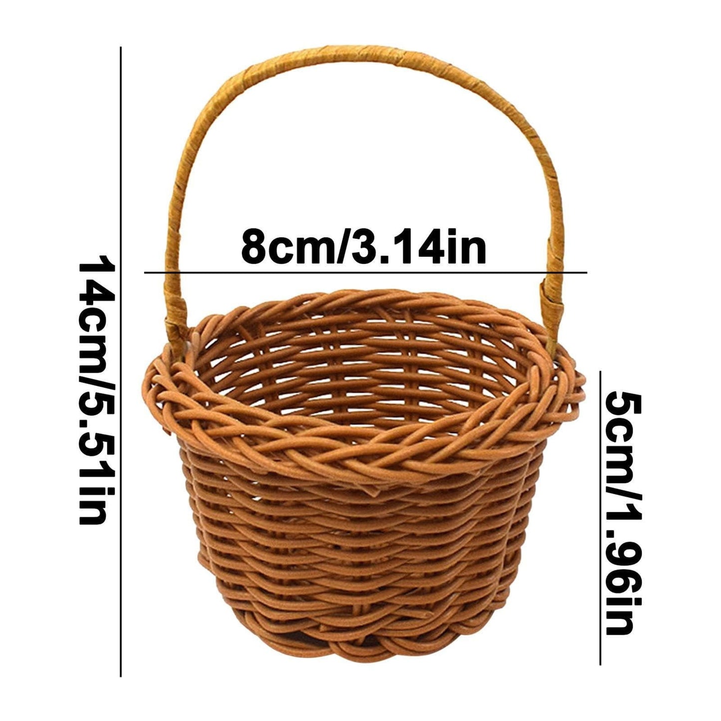 Small Wall-Mounted Kitchen Storage Basket, Hanging Storage Wicker Baskets Wall Mounted Woven Hanging Basket Wicker Small Basket with Handle Wicker Basket with Handle Small Basket Organizer White Wedding Flower Basket