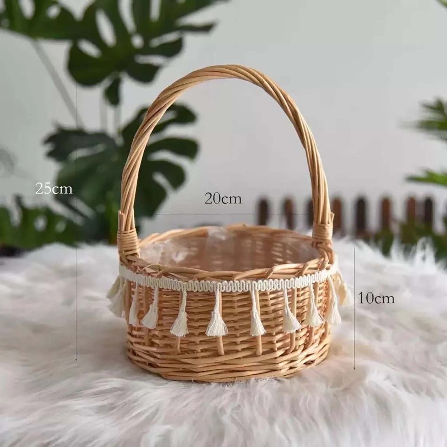 Small Wall-Mounted Kitchen Storage Basket, Hanging Storage Wicker Baskets Wall Mounted Woven Hanging Basket Wicker Small Basket with Handle Wicker Basket with Handle Small Basket Organizer L Wedding basket with tassels
