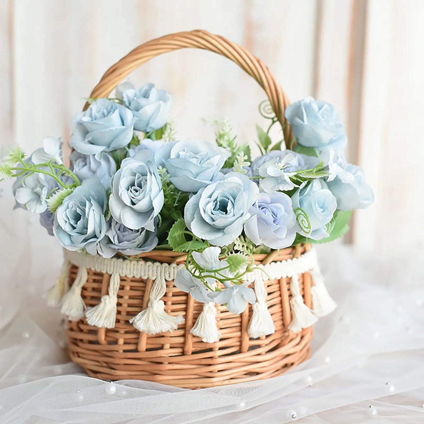 Small Wall-Mounted Kitchen Storage Basket, Hanging Storage Wicker Baskets Wall Mounted Woven Hanging Basket Wicker Small Basket with Handle Wicker Basket with Handle Small Basket Organizer L Wedding basket with tassels