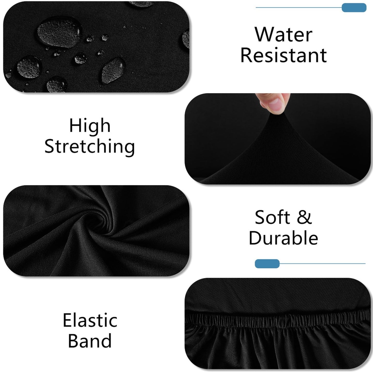 LGCASL, High Performance Black Tablecloth and Cloth 4 Piece Set: Your Furniture And, Black Splash-Proof Tablecloth Bench Cloth 4Pcs Black splash-proof tablecloth bench cloth 4pcs Black